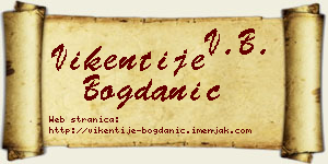Vikentije Bogdanić vizit kartica